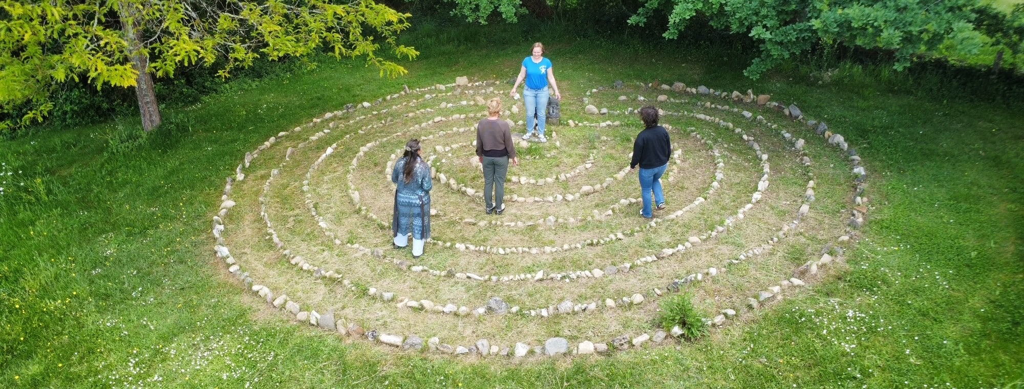 Labyrinth op les Isles des Reves tijdens retreat